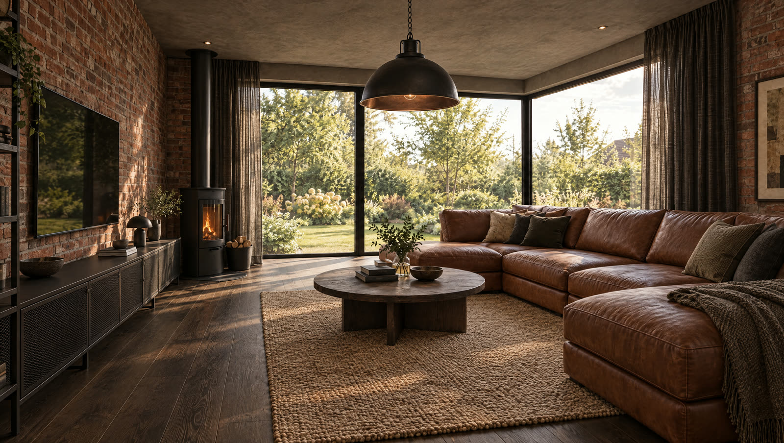 Salon w stylu loft
